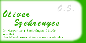 oliver szekrenyes business card
