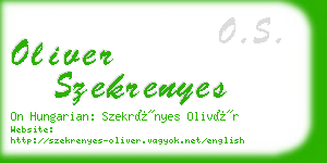 oliver szekrenyes business card